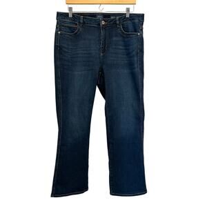 J.JILL DENIM Dark Wash Jeans Sz 16 Petite Classic Stretch Bootcut High Rise